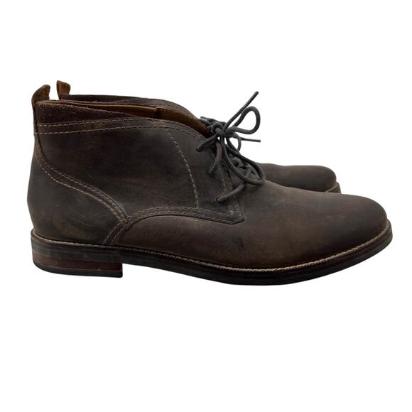Cole Haan Mens 9.5 Boots Brown Leather Ogden Stitch Chukka Lace Up Ankle C23055 - Picture 1 of 13